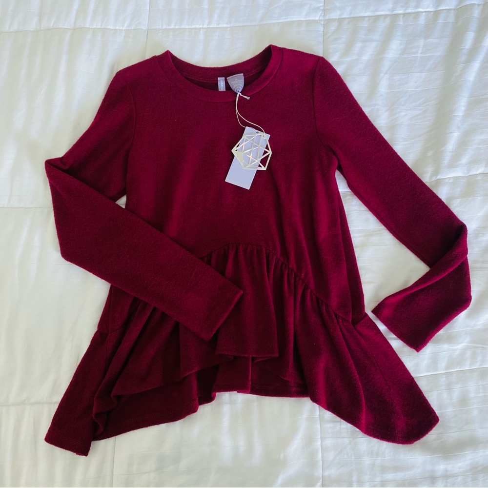 Girls Cozy Peplum Sweater